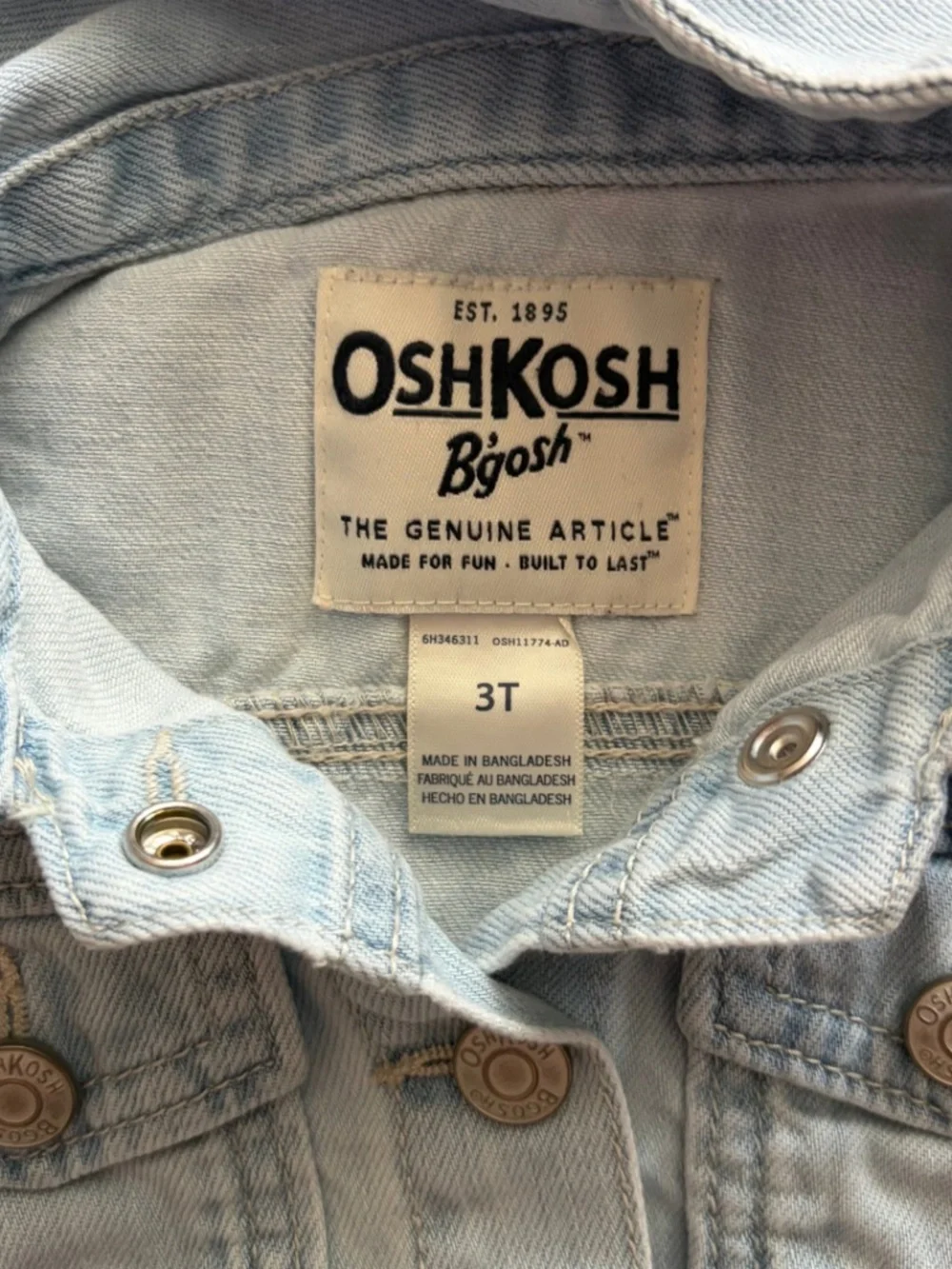 Oshkosh B’Gosh Floral Embroidered Jean Jacket